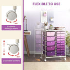 LDAILY 15 Drawer Rolling Storage Cart, Rolling Cart - Image 5