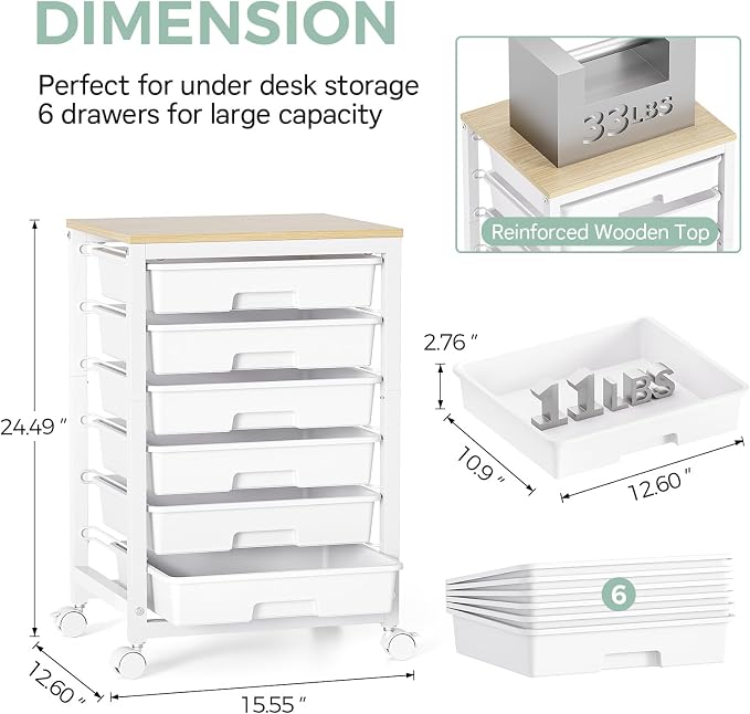 SYKIARIOL Rolling Storage Utility Cart - Image 2