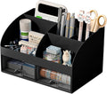 Desk Organizer with 6 Compartments and 2 Drawers, Plastic Makeup Organizer by COMFYROOM