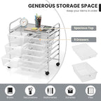 GOFLAME 9-Drawer Rolling Storage Cart, Mobile Utility Cart - Image 4
