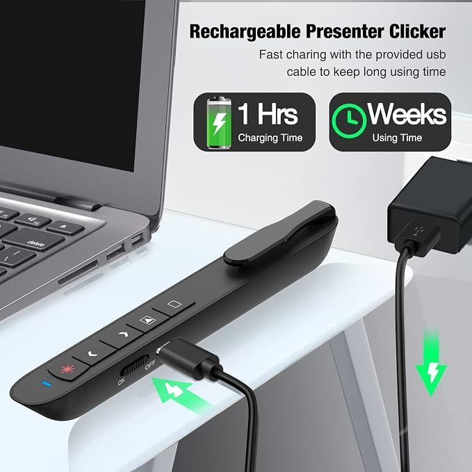 Presentation Clicker Green Laser Pointer, Rechargeable PowerPoint Clicker - Image 4