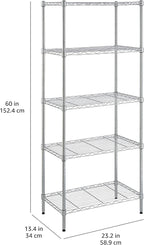 Amazon Basics 5-Shelf Adjustable, Storage Shelving Unit, Steel Organizer Wire - Image 10