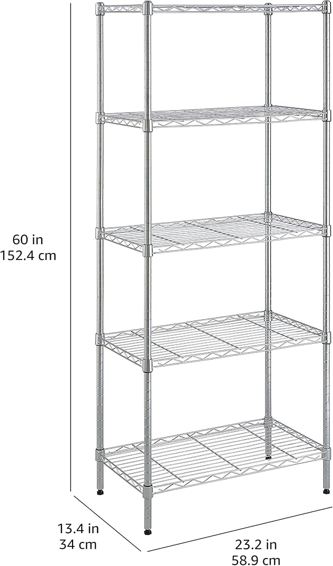 Amazon Basics 5-Shelf Adjustable, Storage Shelving Unit, Steel Organizer Wire - Image 10