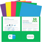 Two Pocket Folders, PANDRI 30 Pack 2 Pocket Folders, Letter Size Paper File by PANDRI