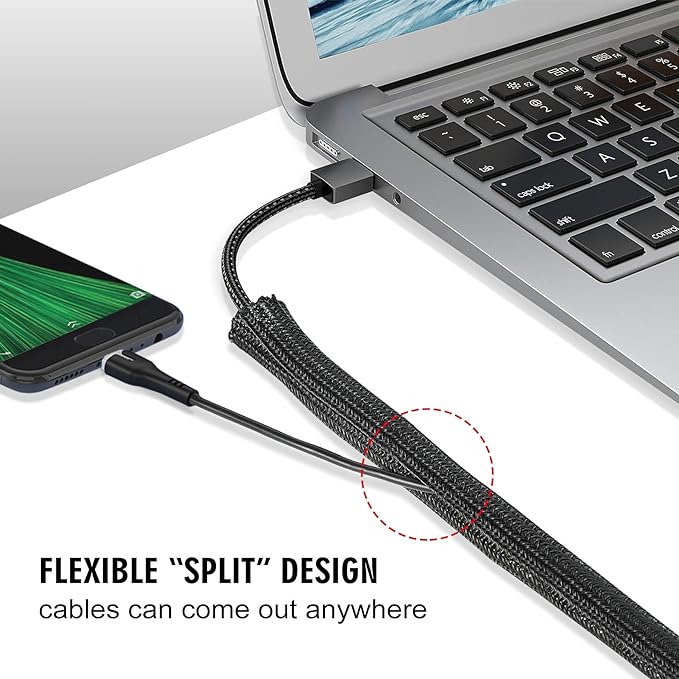 Moxita 10ft x 1 inch Cable Sleeve Split Wire Loom Tubing - Image 3
