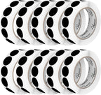 Perco Black 1-Inch Perforated Circle Dot Sticker Labels — 10 Rolls, 000 Round by Perco