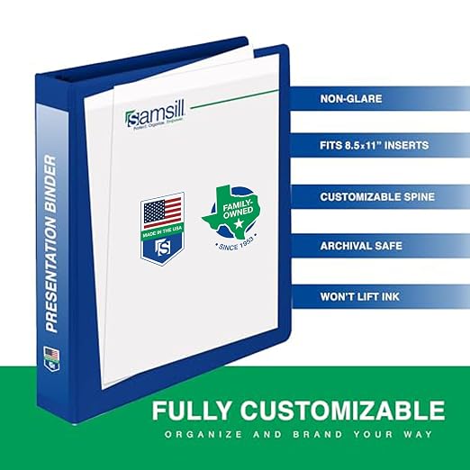 Samsill 0.5 Inch 3 Ring Binder, Made in USA, Economy Round Ring, 100 Sheet - Image 3