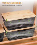 Anywish Storage Bins with Lids 10 Packs, Plastic Storage Bins with Bamboo Lids - Image 4
