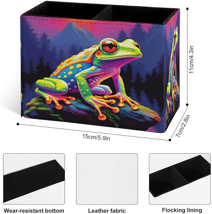 Famame Colorful Frog on Stone Pencil Holder - Image 3