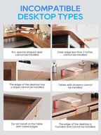 NODOCA No Drill Under Desk Cable Management Tray, Punch-Free Clamp on, Metal - Image 8
