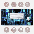 Japanese Gaming Arcade Blue Large Gaming Mouse Pad Keyboard Desk Pad Extended - Image 6