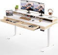 Standing Desk With Drawers, 55x23.6 Inch Electric Stand Up Workstation With by ONBRILL