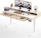 Standing Desk With Drawers, 55x23.6 Inch Electric Stand Up Workstation With by ONBRILL