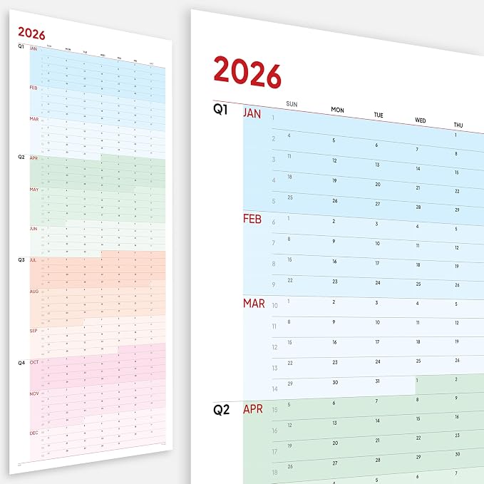 Large Wall Calendar 2026 Dry Erase Calendar by Hadigu
