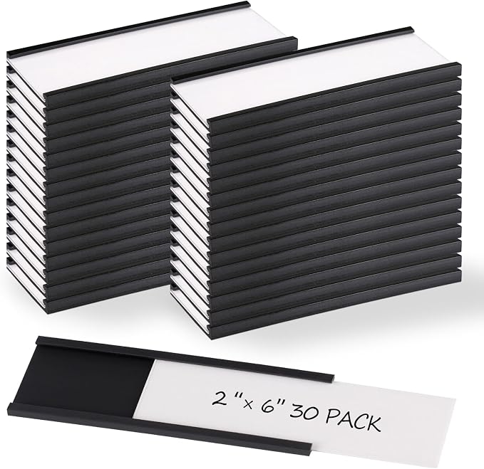 Realth C Channel Magnetic Label Holders 30 Pack 2" x 6" by Realth