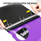 WOT I 1.5 Inch Telescoping 3 Ring Binder 6 Pack, Expandable Flexible Binder - Image 4