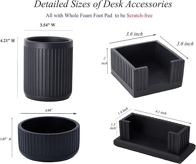 Set of 4 - Concrete Desk Accessories - Image 6