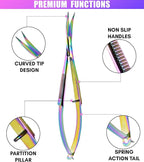 Cross Edge Curved Spring Scissors 5 Inch Stainless Steel Precision Eyebrow & - Image 7