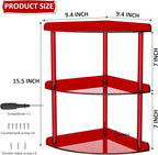 Sezanrpt 3 Tier Acrylic Corner Shelf Organizer Storage 9.5x9.5x15.7 Inch - Image 2