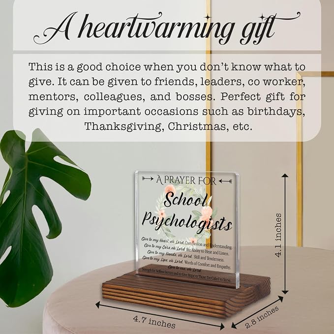 School Psychologist Prayer Desk Sign, Christian Faith-Based Appreciation Gift - Image 4