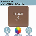 Grey w/White ADA Floor 6 Sign - Image 2