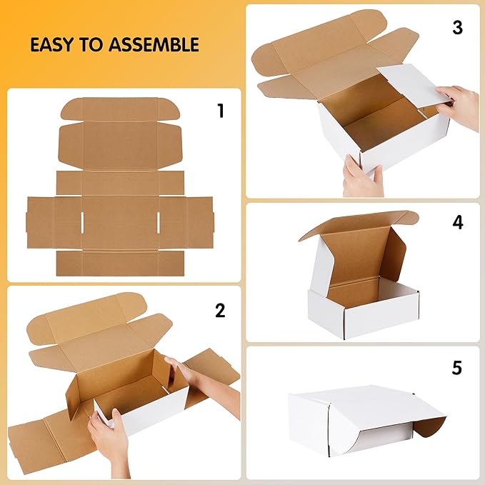 JOWLOT 13x10x2 inch Small Shipping Boxes Set of 25 - Image 3