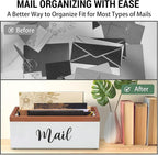 100% Real Wood Mail Organizer for Countertop, Dual-Sided Mail Script Design - Image 6