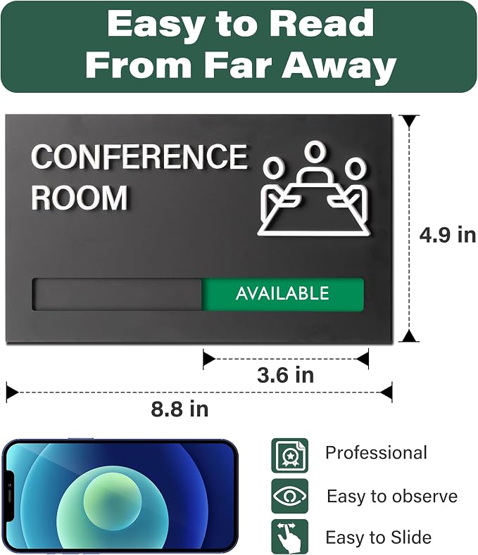 Office Conference Room Door Signs, Meeting in Progress Door Sign, In Use - Image 3