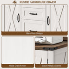 Vabches File Cabinet with 3 Drawers, Farmhouse Lateral File Cabinet Fits Files - Image 7