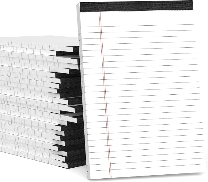 24 Pack Small Legal Pads 5x8 White Note Pads 5x8 College Ruled Paper Tablets by Aidunmis