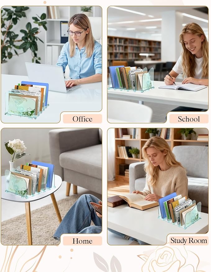 COWVTUJ Adjustable Rose File Organizer - Image 7