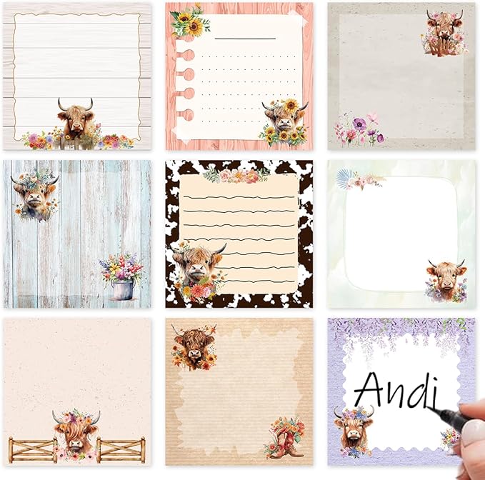 Highland Cow Sticky Notes Set by Lovarywow