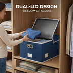 PRANDOM Storage Bins with Lids Linen Fabric Foldable Storage Boxes Organizer - Image 4