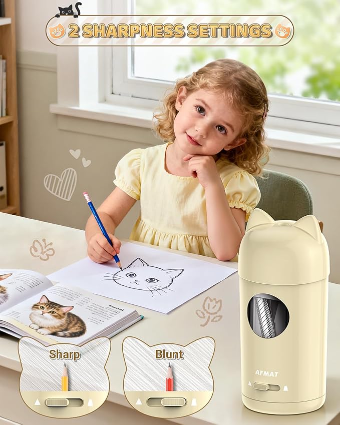 AFMAT Electric Pencil Sharpener, Colored Pencil Sharpener - Image 5