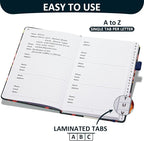 Comkiso Address Book with Individual Alphabetical Tabs Laminated, Large Print - Image 2