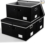 PRANDOM Storage Boxes with Lids Fabric Collapsible Storage Bins Organizer by Prandom