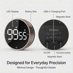 Rechargeable Magnetic Kitchen Timer, LED Countdown/Up Timer, Supports USB-C - Image 8