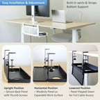 AEONS Universal Under Desk Cable Management Tray-Clamp Mount Hinged Swing - Image 5