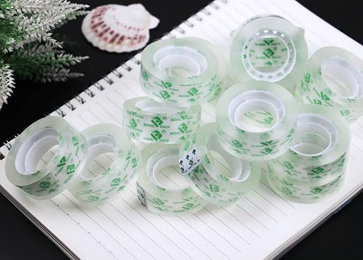 BOMEI PACK 48 Rolls Crystal Clear Transparent Tape, Stationery Tape Refills - Image 4