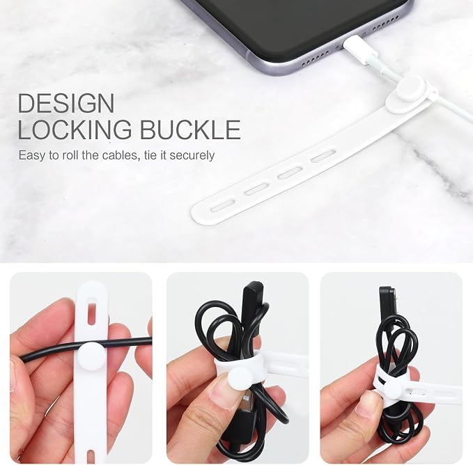 Donruby 24Pcs Silicone Cable Ties - Image 5