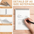 Engrowtic Dot Grid Notebook Top Spiral Notebook A5 Size Bullet Dotted Paper - Image 3