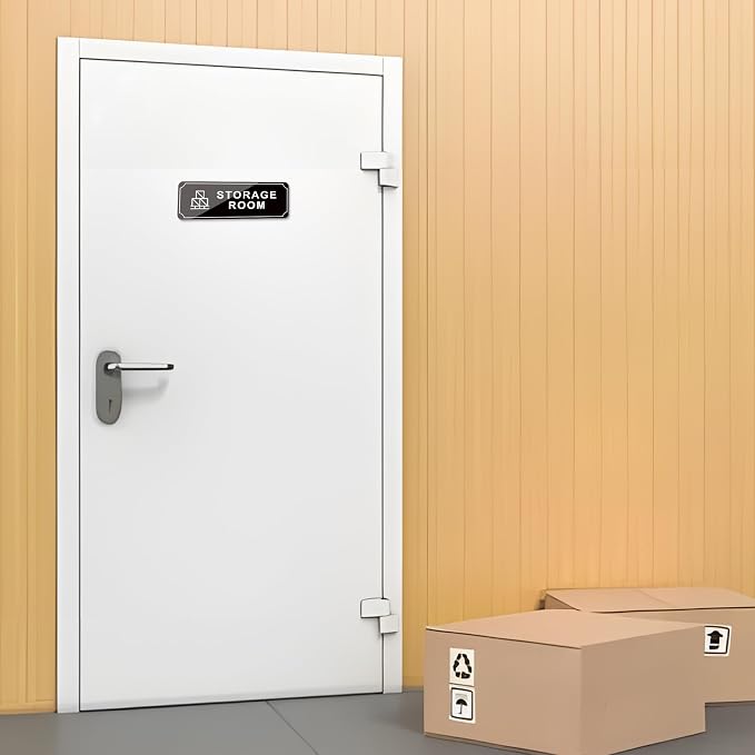 Storage Room Door Sign for Business, Self-Adhesive Durable Modern Storage Room - Image 6
