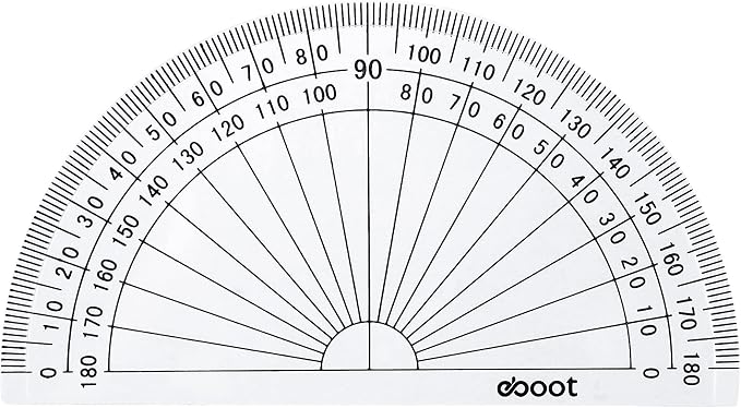 EBOOT 25 Pcs Math Protractors Plastic Protractor 180 Degrees, 4 Inches - Image 8