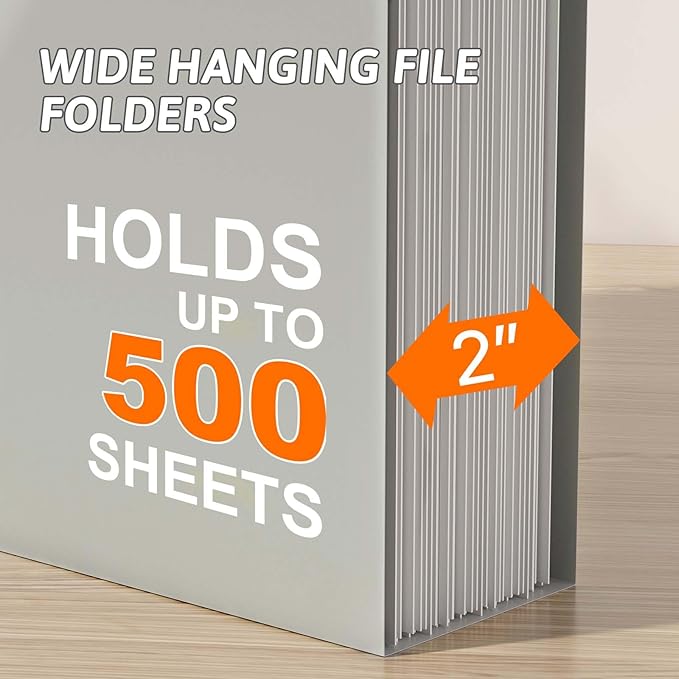 Nordun Extra Capacity Plastic Hanging File Folder Letter Size, 12 Pack - Image 4