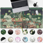 Cute Frog Kawaii Green Desk Decor Mat, Large Gaming Mouse Pad - Image 2