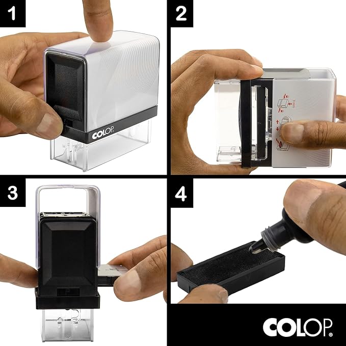 Rubber Stamp Creation COLOP Extra Small Size Self Inking Custom Signature Stamp - Image 3