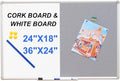 DEVELOP Grey Felt Bulletin & Magnetic Dry Erase Combo Board, 36 x 24 Inch by DEVELOP