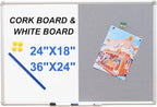 DEVELOP Grey Felt Bulletin & Magnetic Dry Erase Combo Board, 36 x 24 Inch by DEVELOP