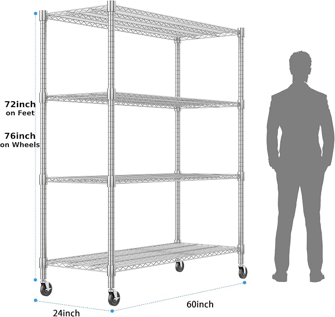 Homdox 4-Tier Heavy Duty Metal Shelves - Image 3