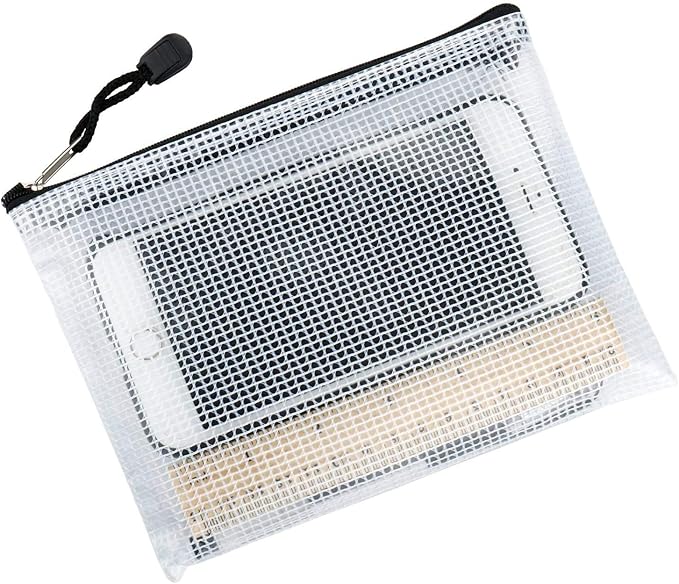 Oaimyy-18 Pcs, Plastic Mesh Zipper Pouch Document Folders Bag Zipper Zip File - Image 6